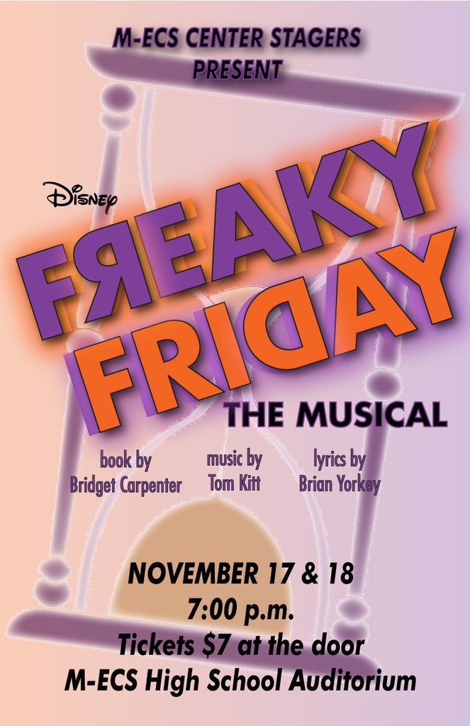 MEatoncsd's tweet photo. Next week!

Please join us for Freaky Friday the musical, by our Center Stagers on either Friday, November 17 or Saturday, November 18 with curtain at 7:00 pm each night! https://t.co/4FyXL8tq8V