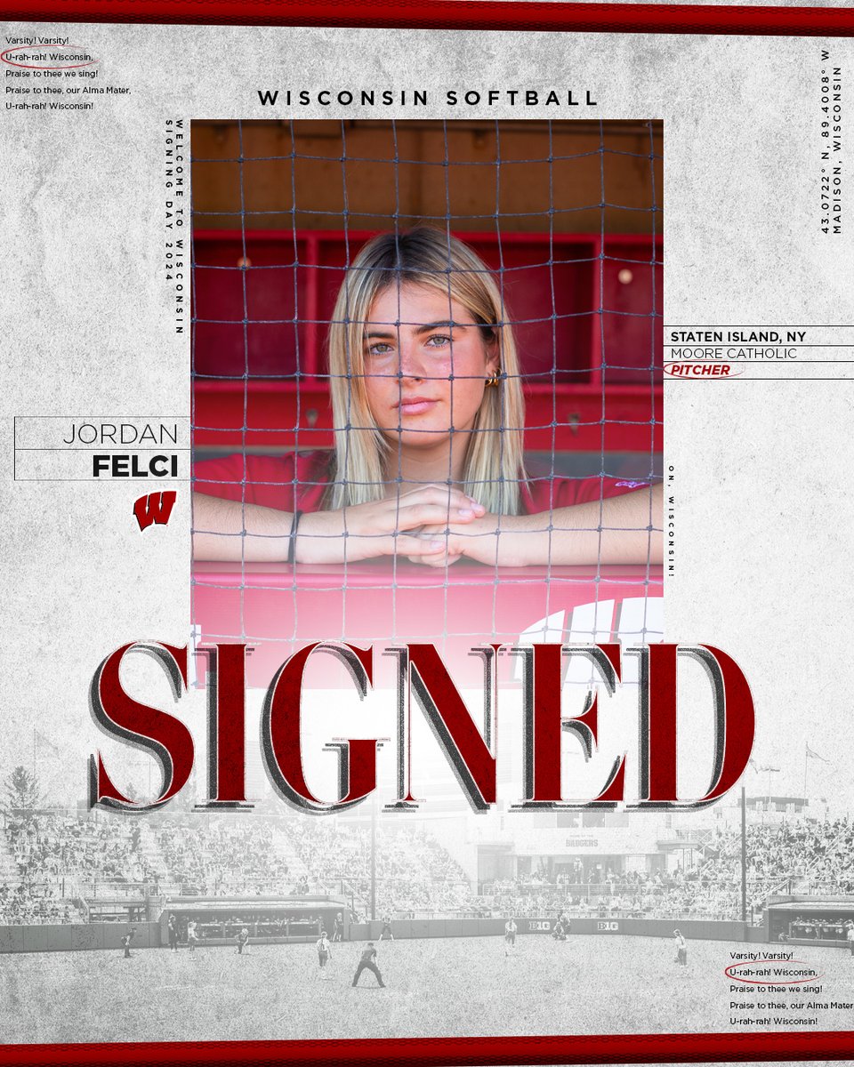 Closing out the Class of 2024 with a pitcher from the east coast! Welcome to the Badger family, Jordan! ✍️: Jordan Felci 🥎: Pitcher 🏡: Staten Island, NY