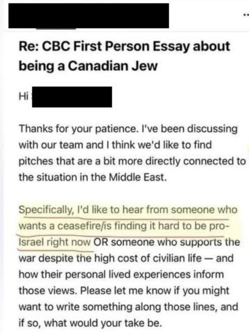 Here are the two types of Jewish writers that CBC is looking for right now