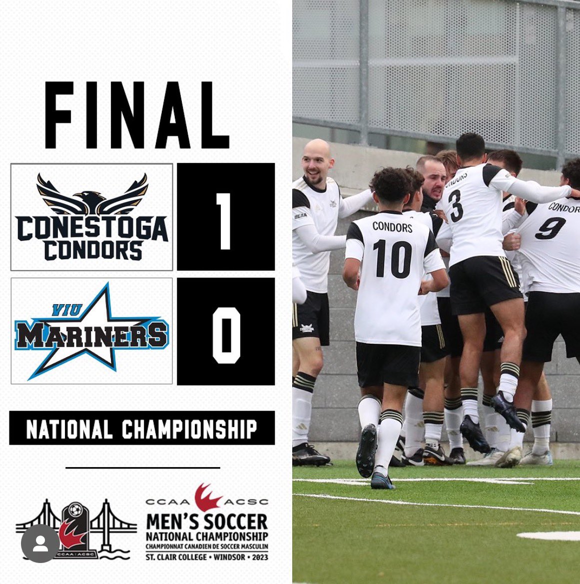 Peter Mackie (@coachmackie) on Twitter photo The dream season is alive and well! 15-0!!! The <a href="/CC_Condors/">Conestoga Condors</a> are headed to the @CCAAsportsACSC National Semi-Finals. Two dubs away. #Condors #ConestogaCollege The dream season is alive and well! 15-0!!! The <a href="/CC_Condors/">Conestoga Condors</a> are headed to the @CCAAsportsACSC National Semi-Finals. Two dubs away. #Condors #ConestogaCollege