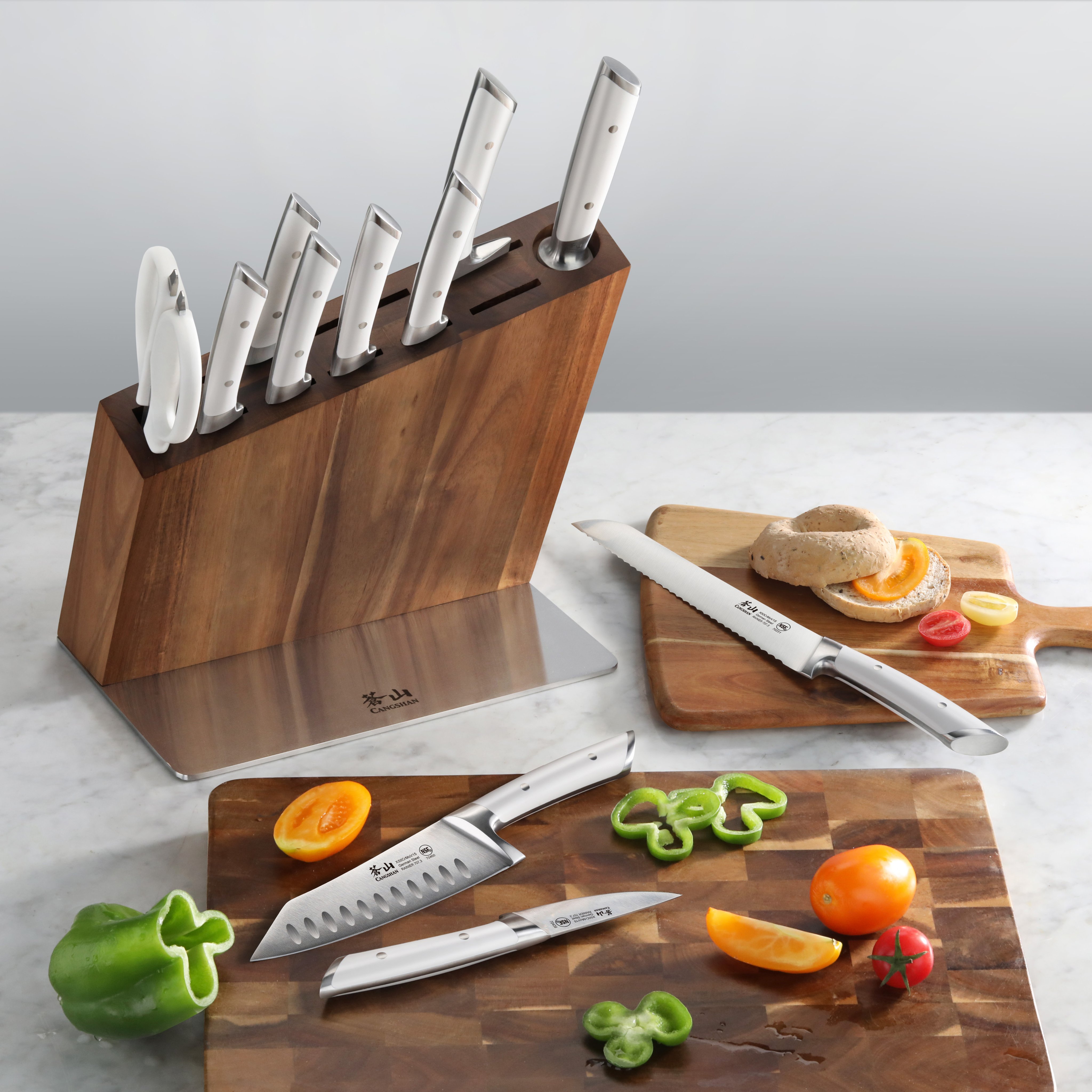 Cangshan Rainier Series German Steel Forged 12-piece Knife Block Set