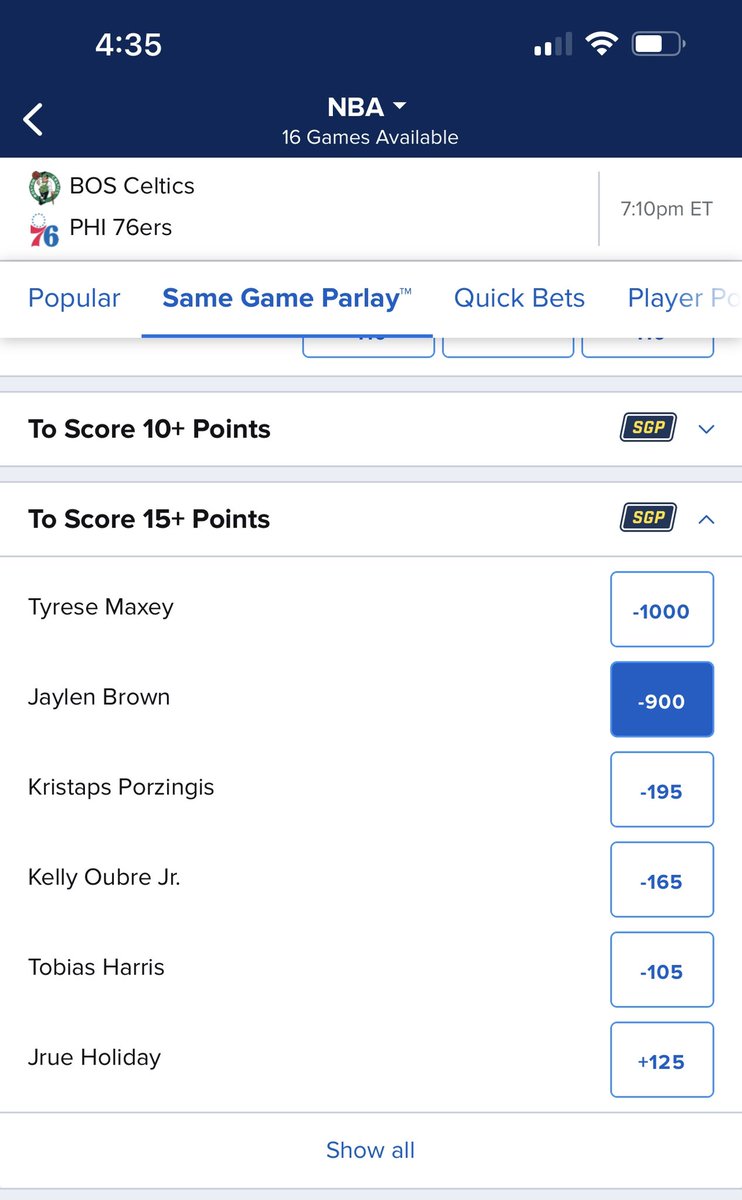 CR22CH's tweet image. Always double check for the best odds on same game parlays. I noticed this just now…#samegame #bets #nicetry