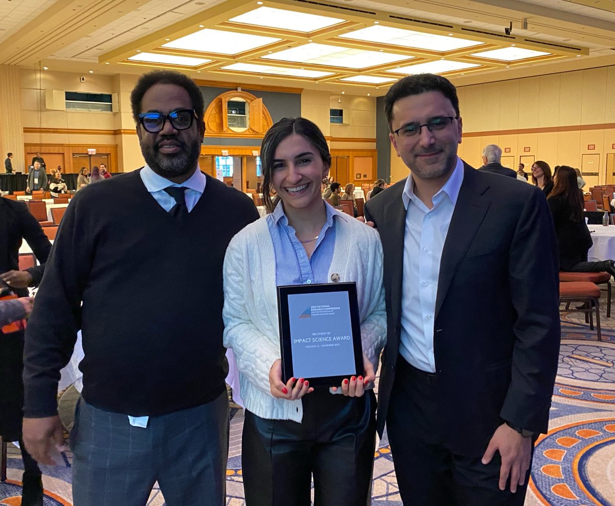 CONGRATULATIONS to <a href="/CUEpidemiology/">Columbia Epidemiology</a> doctoral student Ariana Gobaud (<a href="/ArianaGobaud/">Ariana Gobaud</a>) on being awarded the Impact Science Award at the 2023 National Research Conference for the Prevention of Firearm-Related Harms last week!!! (continued) #2023FirearmResearchConf