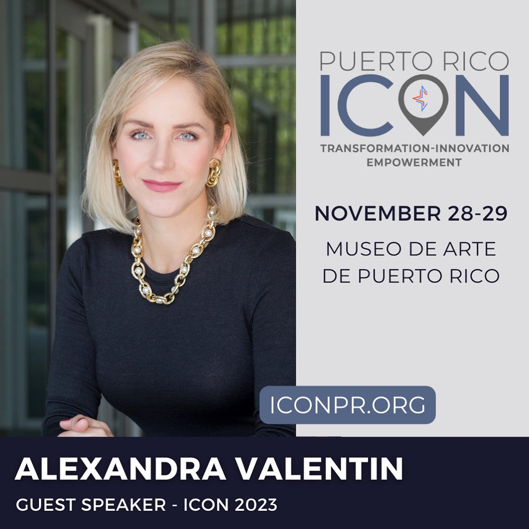 Joining us from the diaspora, we are excited to announce that Alexandra Valentin, Executive Director &amp; Banker for J.P. Morgan, will be speaking in our State of the Economy: Puerto Rico Economic Overview at ICON 2023. 

🎟️ lnkd.in/eubRxbwv