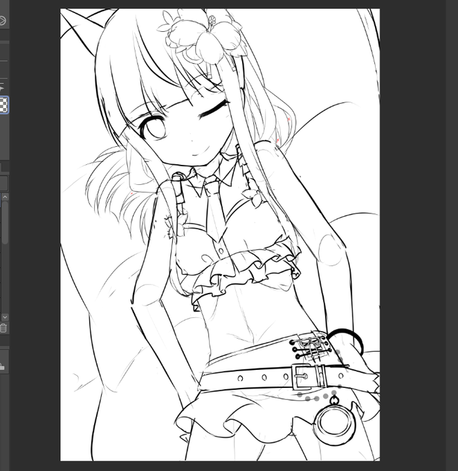 涼しくなってきたので水着を描いています 