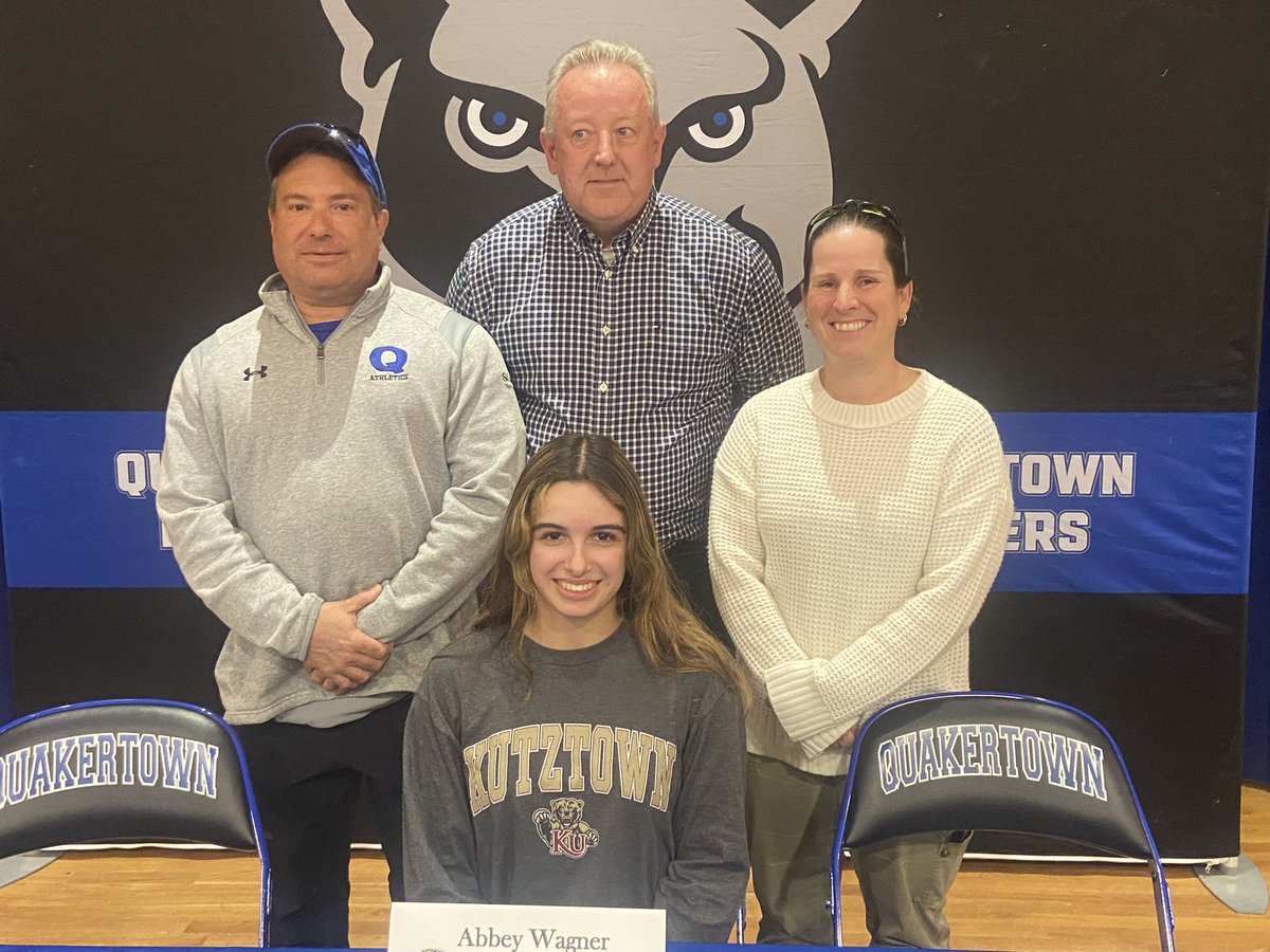 QCHSAthletics's tweet photo. Celebrating these college athlete commits with their coaches: Remember once a Panther always a Panther. @SOLsports @QTownWrestling @QHSSoftball @Qtown_fh @OfficialQCHS https://t.co/RDvBEn2iQM