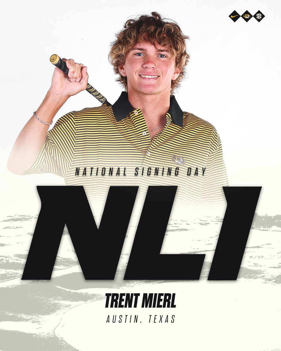 Rounding out our Class of 2024 on National Signing Day with the addition of Trent Mierl – the 2022 Texas Legends Tour Player of the Year!

#MIZ 🐯⛳️