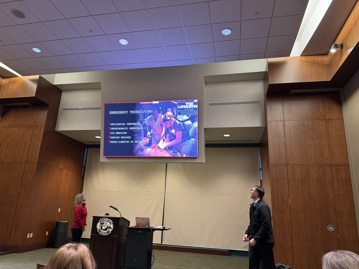 Excellent talk from Flight Nurse Christy Ward, and Flight Physician Ryan Newberry <a href="/EmergencyNurses/">ENA</a> Lambeau &amp; Learn, <a href="/UWMedFlight/">UW Health Med Flight</a> <a href="/UWEmerMed/">Univ. of Wisconsin Emergency Medicine</a> <a href="/MadtownEM/">Univ. of Wisconsin EM Residency</a>  importance of planning logistical challenges, and realizing indications and progressing with purpose. <a href="/AMPAdocs/">AMPA</a> <a href="/ATACCFaculty/">ATACC Faculty</a>