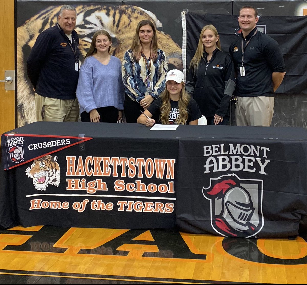 HHSTIGERS's tweet image. Congrats to HHS Senior Field Hockey Player Skyler Sciaretta who signed her letter on Intent to continue athletic  and academic career at Belmont Abbey College!! #TigerProud