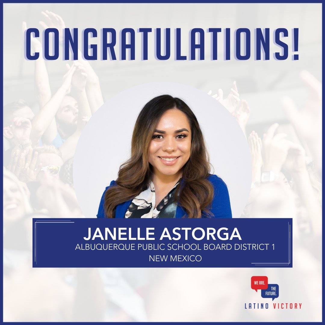 We are proud to congratulate @Janelle4APS on her election! Jannelle representing District 1 in the Albuquerque Public Schools means the majority Latino student body will have a representative who will work tirelessly to ensure they receive a quality education.