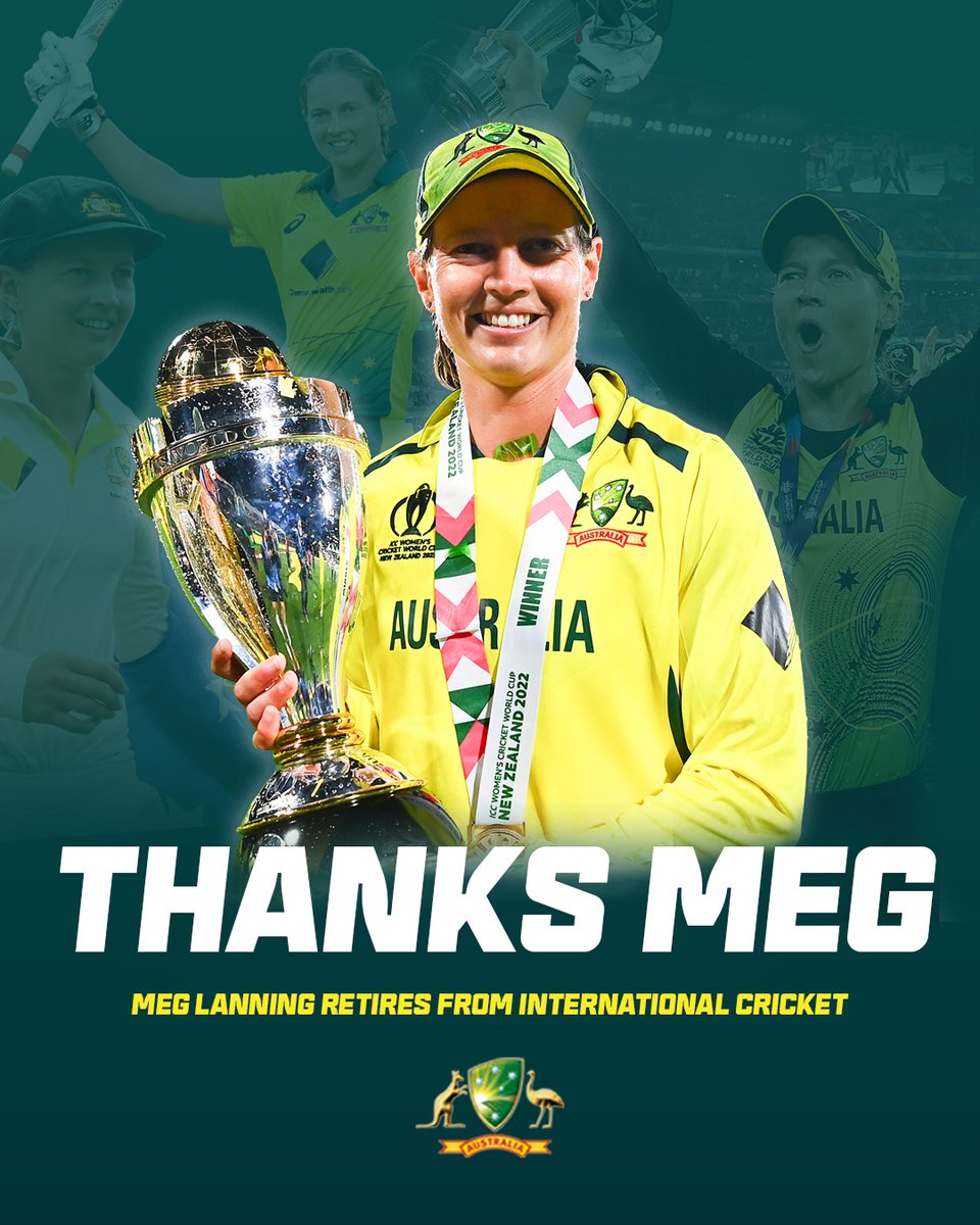 Seven World Cups. Our greatest run scorer. Our most successful captain. She did it all, and she did it her way. Thanks Meg ❤️