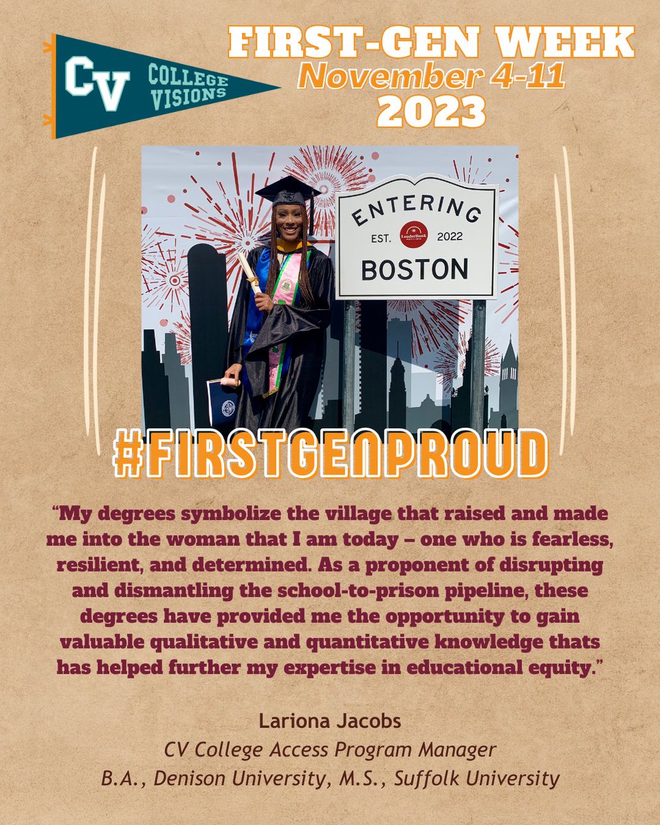 collegevisions's tweet image. There is a lot to be proud of when it comes to being first-generation. #FirstGenProud #NationalFirstGenDay