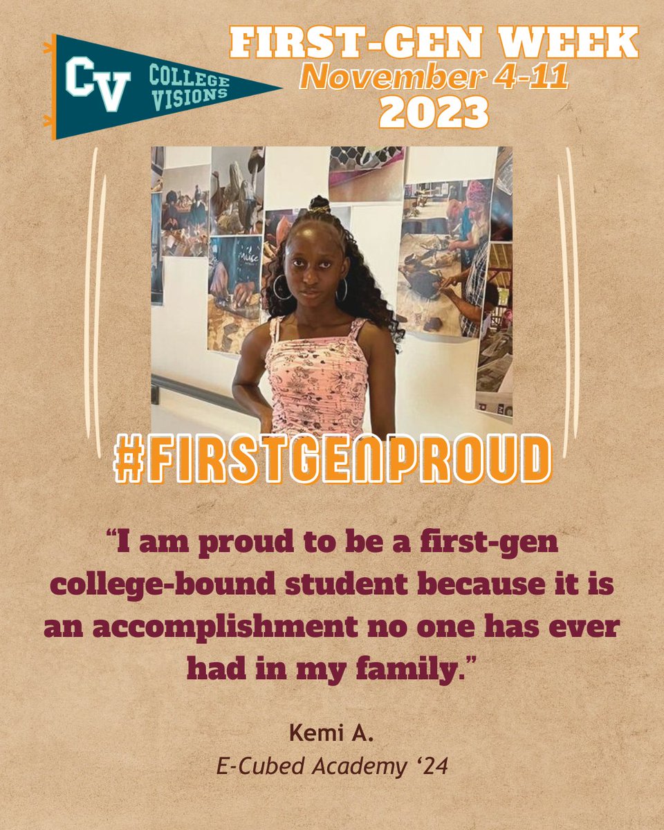 collegevisions's tweet image. There is a lot to be proud of when it comes to being first-generation. #FirstGenProud #NationalFirstGenDay