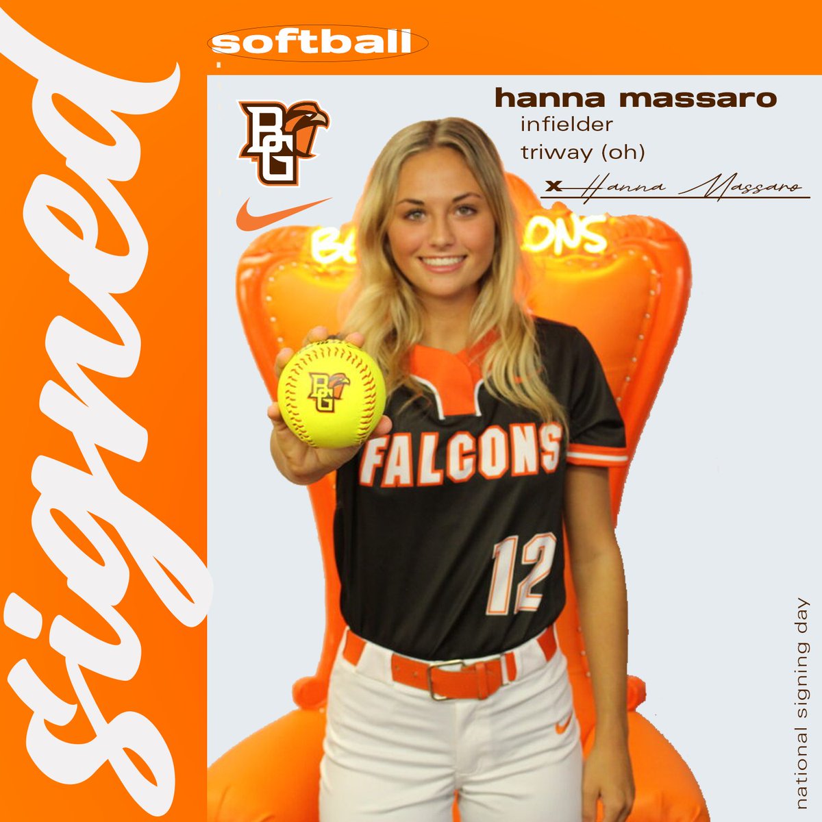 Triway High School's HANNA MASSARO is now officially a Falcon -- WELCOME to the Fam!

#AyZiggy | #FalconFam | 🟠🥎🟤
