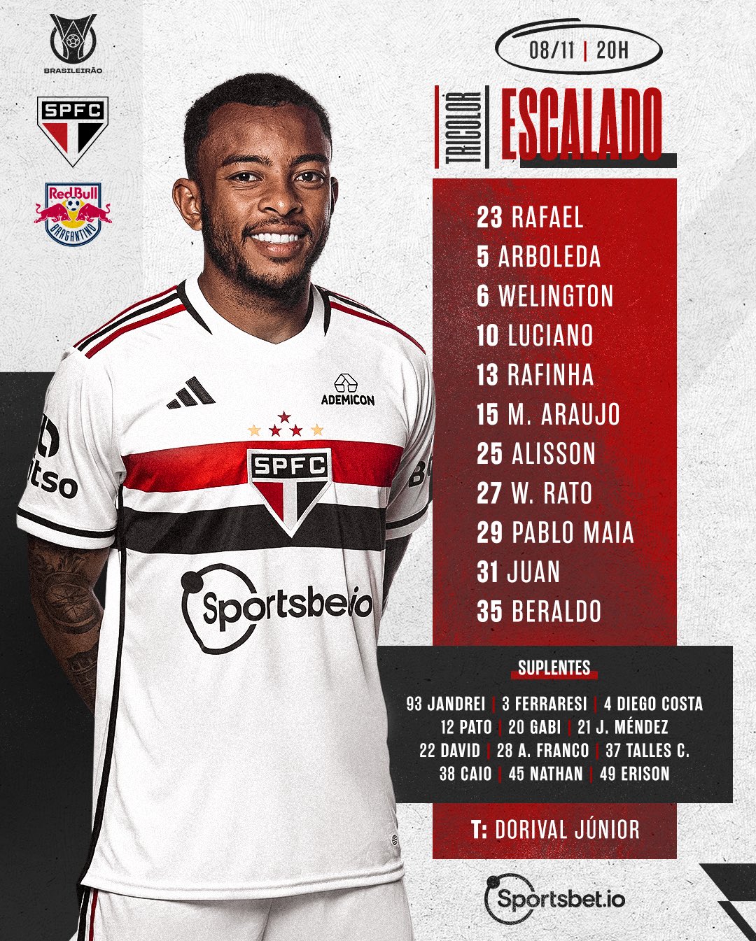 BRASILEIRÃO  RED BULL BRAGANTINO X SÃO PAULO - SPFC PLAY 