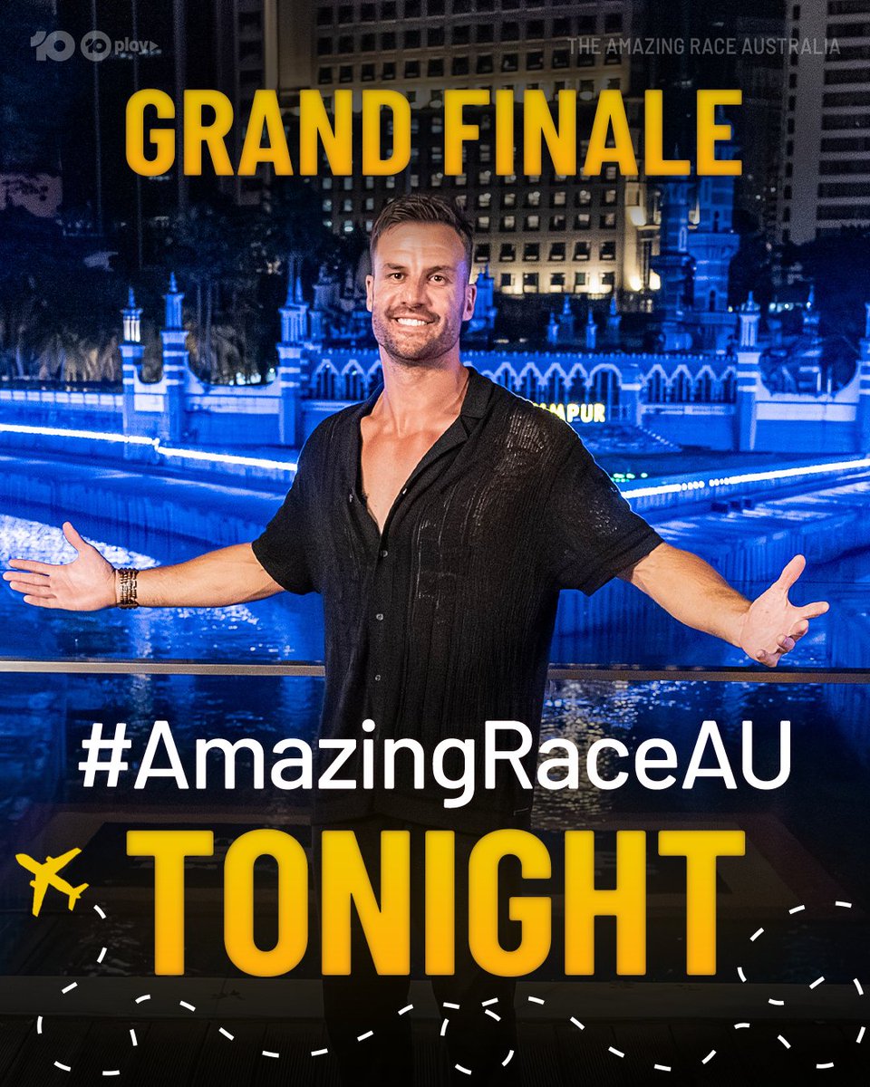 Can you Beau-lieve the Grand Finale is TONIGHT!? 🤯🏁

The #AmazingRaceAU: GRAND FINALE 7.30 Tonight on @channel10au and 10 Play.

<a href="/therealbeauryan/">Beau Ryan</a>