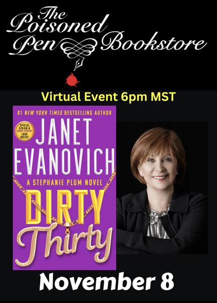 ☠️🖋️ POISONED PEN VIRTUAL EVENT ✒️☠️ WEDNESDAY, NOVEMBER 8 8 PM EST Watch on Facebook: facebook.com/thepoisonedpen… Watch on YouTube: youtube.com/channel/UCTbRu… Get a signed copy of DIRTY THIRTY @poisonedpen: store.poisonedpen.com/item/gQpiPqSJB…