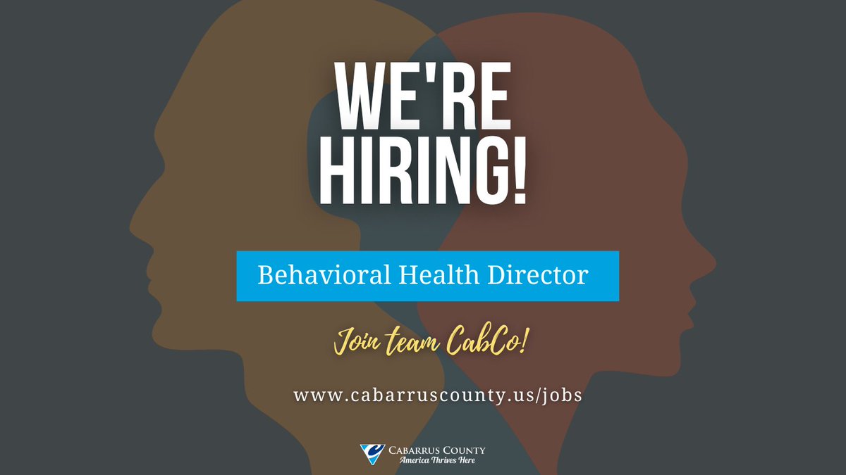 CabarrusCounty's tweet photo. 📢 #HIRING: Join our team as the Behavioral Health Director  🧠💭👤 

🌟 $120,000 annually 
🌟 full-time
🌟 comprehensive benefits

Apply today 👉 https://t.co/iLSyzbelxZ

#workwithuswednesday #CabCo https://t.co/KkTX8Afixz
