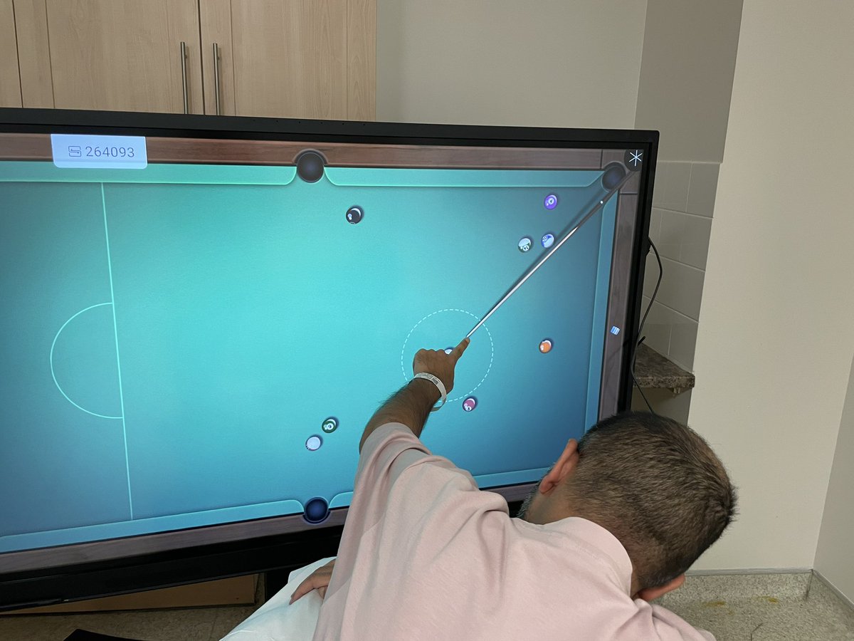 hulaspinner's tweet photo. Identifying a meaningful activity to incorporate into someone’s Stroke Rehabilitation can be challenging at times. Our new Clevertouch provides more opportunities. Here is a 35 year old Stroke Survivor engaging in his Occupational Therapy 💚 Happy OT Week https://t.co/BXAYHRyqft