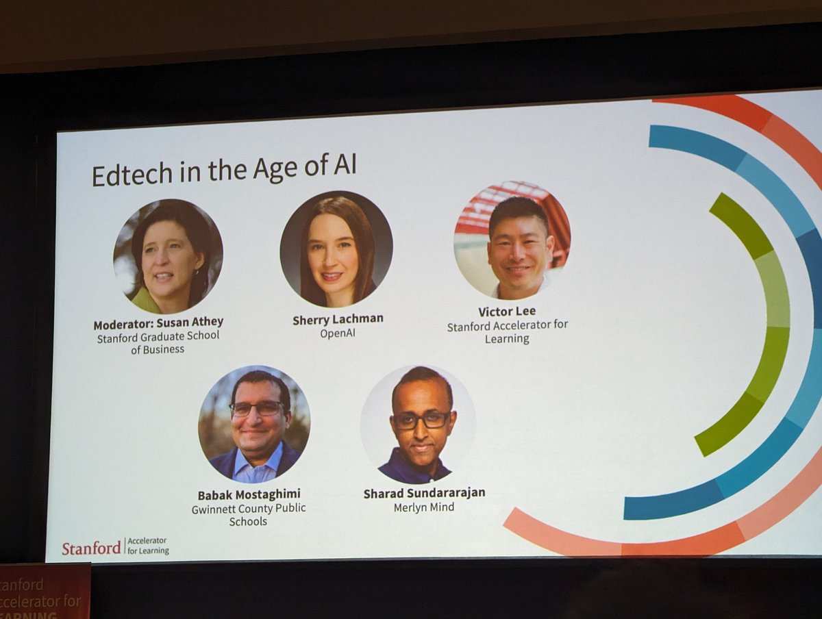 Second panel <a href="/StanfordEd/">Stanford Graduate School of Education</a> AI / Education Accelerator. Application of AI in education.