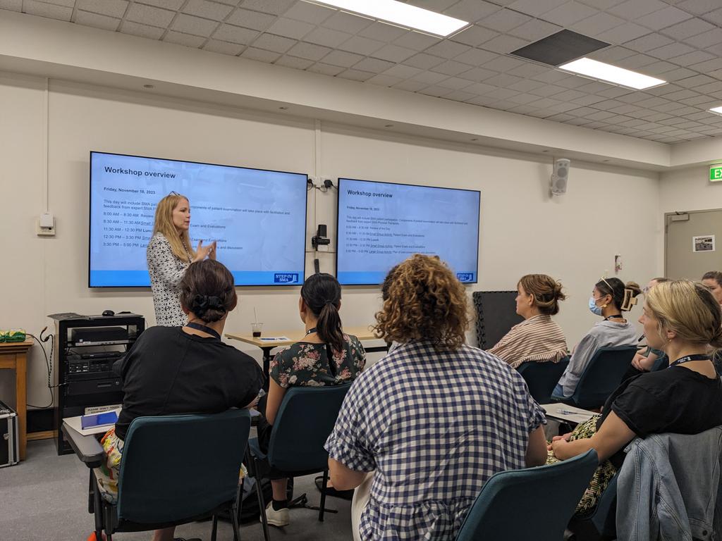 Day 1 <a href="/stepin_sma/">STEP-IN SMA</a> is in #Australia !!!!
17 Australian and New Zealand physiotherapists, 7 local expert facilitators and the amazing team from <a href="/ColumbiaUnivDPT/">Columbia University Programs in Physical Therapy</a> and <a href="/Stanford/">Stanford University</a> Jackie Montes, Jean Fitzpatrick, Sally Dunaway Young and Elizabeth Harding