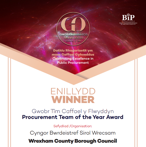 GO Awards (@goawardsnews) on Twitter photo Procurement Team of the Year Award / Gwobr Tîm Caffael y Flwyddyn
Sponsor / Noddwr: <a href="/BolleSafety/">Bollé Safety</a>
Winner / Enillydd: <a href="/wrexhamcbc/">Wrexham Council</a> / Cyngor Bwrdeistref Sirol Wrecsam
Llongyfarchiadau!
#GOAwardsWales #GwobrauGOCymru Procurement Team of the Year Award / Gwobr Tîm Caffael y Flwyddyn
Sponsor / Noddwr: <a href="/BolleSafety/">Bollé Safety</a>
Winner / Enillydd: <a href="/wrexhamcbc/">Wrexham Council</a> / Cyngor Bwrdeistref Sirol Wrecsam
Llongyfarchiadau!
#GOAwardsWales #GwobrauGOCymru