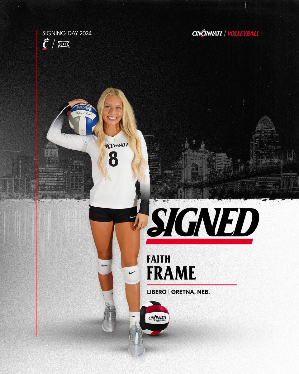 Cincinnati Volleyball (@gobearcatsvb) on Twitter photo ๐ข๐ฒ๐ฐ๐ท๐ฎ๐ญ โ๏ธ
Welcome to the family, Faith Frame!
#Bearcats | <a href="/Faith_Frame/">faith frame</a> ๐ข๐ฒ๐ฐ๐ท๐ฎ๐ญ โ๏ธ
Welcome to the family, Faith Frame!
#Bearcats | <a href="/Faith_Frame/">faith frame</a>