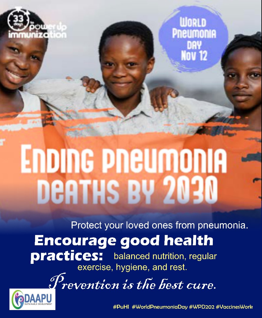 End deaths caused by Pneumonia. Celebrating World Pneumonia Day Nov 12,2023 #PuHI #SaveAndSecure #VaccinesWork #DAAPU