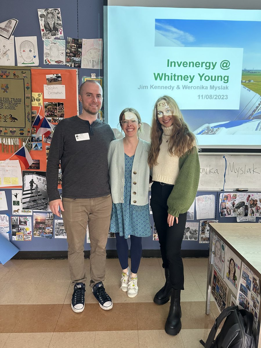 Thank you @JimKenn_21 & Weronika M for sharing your passion and knowledge for #RenewableEnergy with @wyhs! @InvenergyLLC is lucky to have such committed wind & battery engineers!