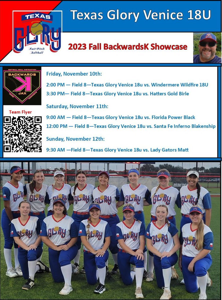 mackvaughan11's tweet photo. Can’t wait to be back on the feild again with my @Glory18u_Marino teammates this weekend at the BackwardsK Showcase! Here is our schedule! @Coach_Aly_Bz https://t.co/ryzunIH905