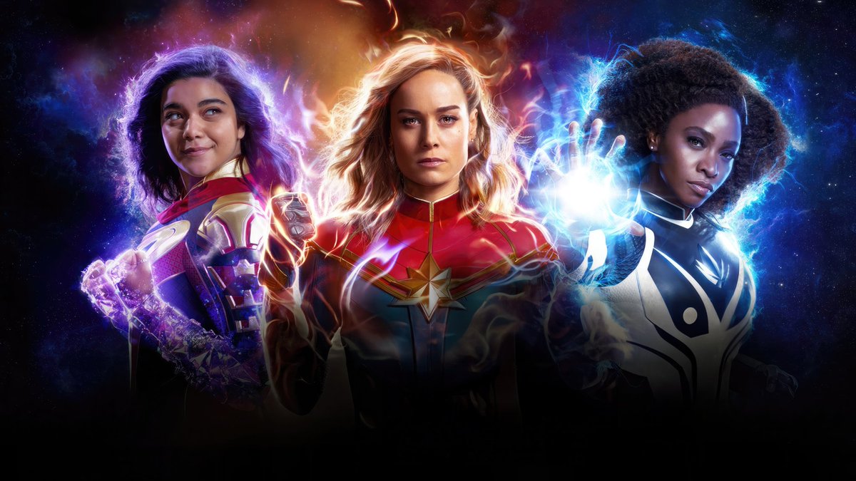 RenGeekness's tweet image. #TheMarvels is a cosmic delight.
At points jumbled with much to unpack it can feel overstuffed... but thanks to the chemistry, charm &amp;amp; compelling work of Carol, Kamala &amp;amp; Monica it truly comes together.
Satisfying arcs meet energized action set-pieces &amp;amp; screwball switcheroo antics