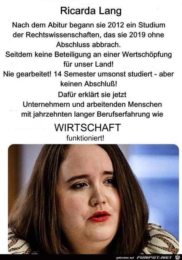 Dieses verwirrte unqualifizierte Mädchen wird heute bei #Maischberger hofiert u auf Aiwanger gehetzt, da nun die Argumente der ÖRRs u der SEKTE ausgehen!