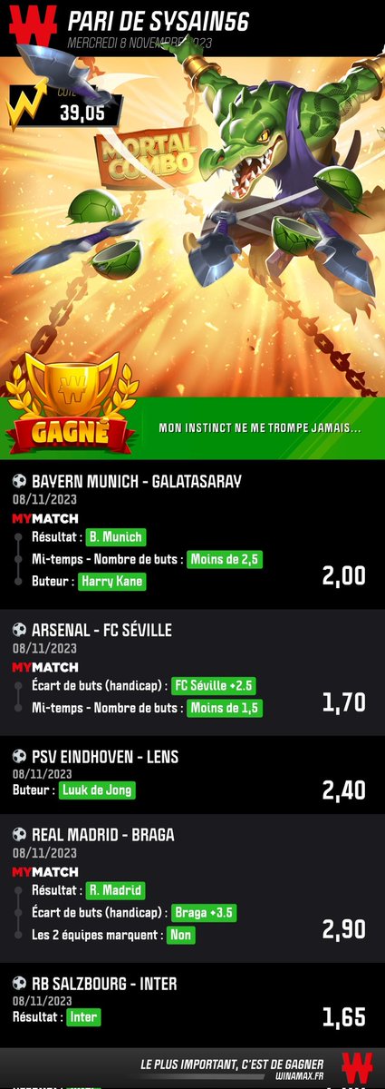 Zonzai56's tweet photo. @PronosduS merci pour ce beau combiné 🤩🤩🤩🤑🤑🤑 https://t.co/e53Guzx9Ko