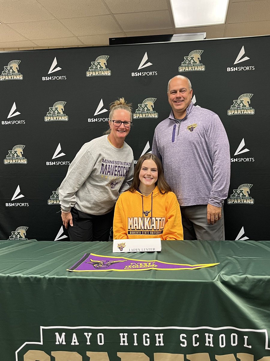 MayoVball's tweet photo. Proud of both Jadyn and Ava!  Amazing young women who will do great things at the next level! 

#mvb4ever #wintheday #rollmavs https://t.co/NvWOWN0j3V