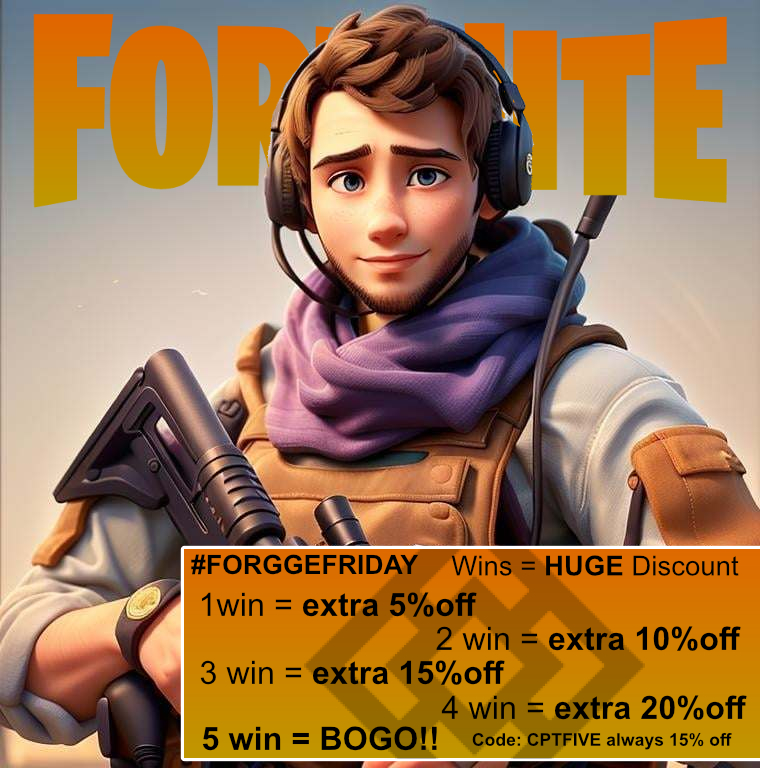 On Friday ill be playing in part of the <a href="/forggeesports/">Forgge</a> #ForggeFriday games! This means with every win I get there will be a SWEET reward for everyone. 

Twitch.tv/cptfive or
boltplus.tv/cptfive

@1KinLabs <a href="/boltplus/">Bolt+</a>