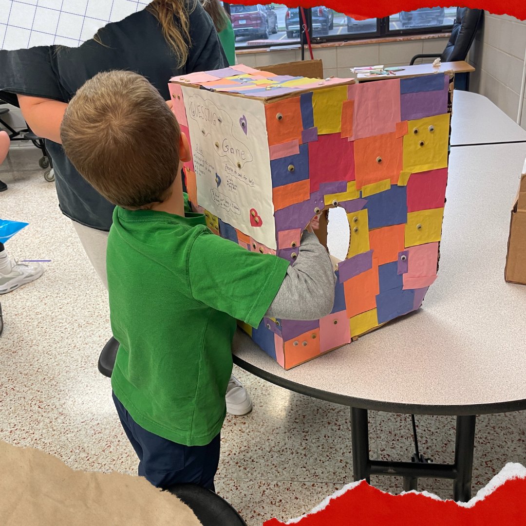 Middle School Makerspace Class teams up with our first grade friends! Our talented 7th & 8th graders students sharing their cardboard carnival makerspace projects with our delighted first graders. 🎪🌟📦  #CrossGradeCollaboration #InspiringInnovation