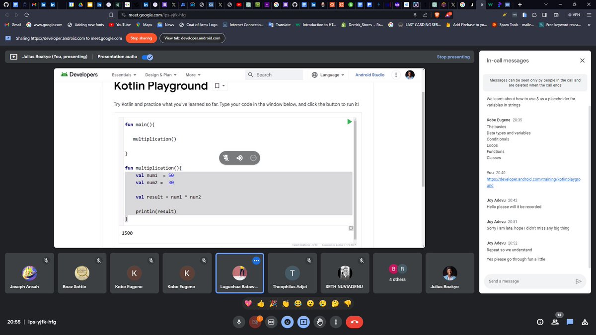 KayTechie's tweet photo. Continuing with #ComposeCamp I took my community through functions definition and how to declare a function in Kotlin ,  where we used the function to create a simple calculator in Kotlin,

This is Fun.... #DeveloperStudentClubs @geektutor https://t.co/ymnTOBCkEr