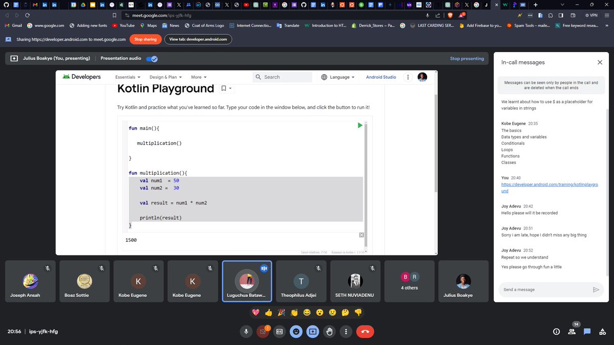 KayTechie's tweet photo. Continuing with #ComposeCamp I took my community through functions definition and how to declare a function in Kotlin ,  where we used the function to create a simple calculator in Kotlin,

This is Fun.... #DeveloperStudentClubs @geektutor https://t.co/ymnTOBCkEr