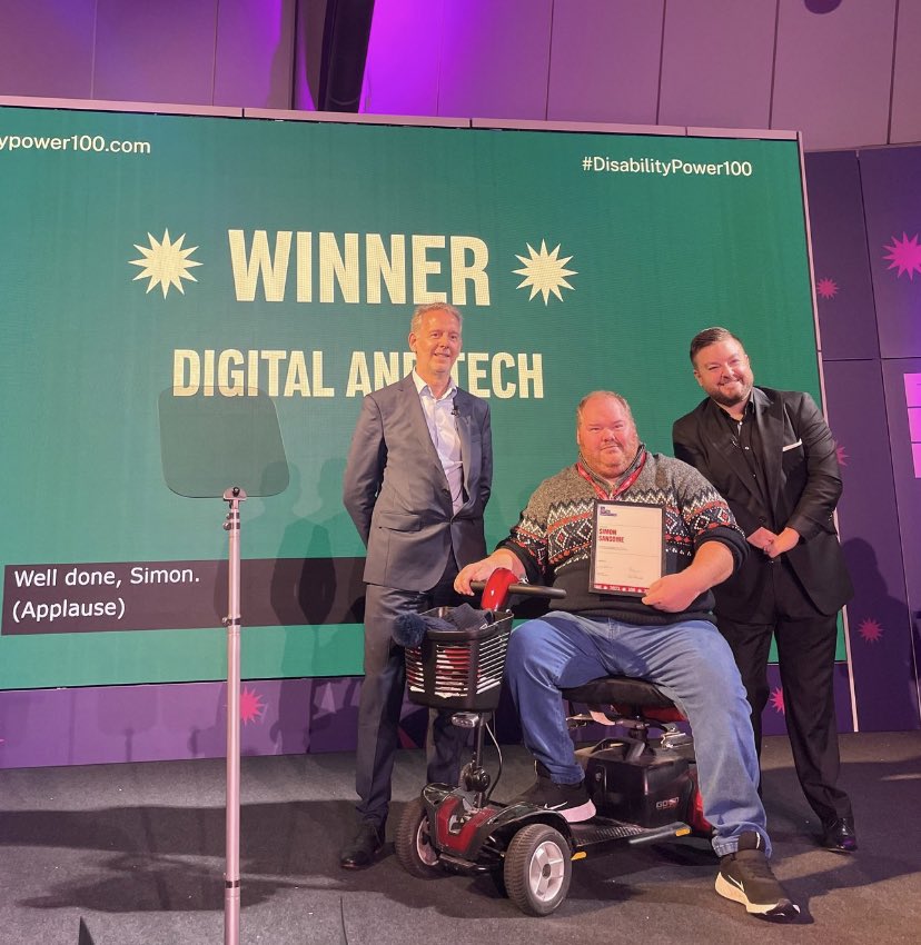 This was a very unusual evening won #DisabilityPower100 Digital and Tech Category for Snowball Community App and came 9th on overall 100 most influential people in the UK. @alex_brooker <a href="/ShawTrust/">Shaw Trust</a> <a href="/dmuleicester/">dmuleicester</a> <a href="/BBCRadio4/">BBC Radio 4</a>