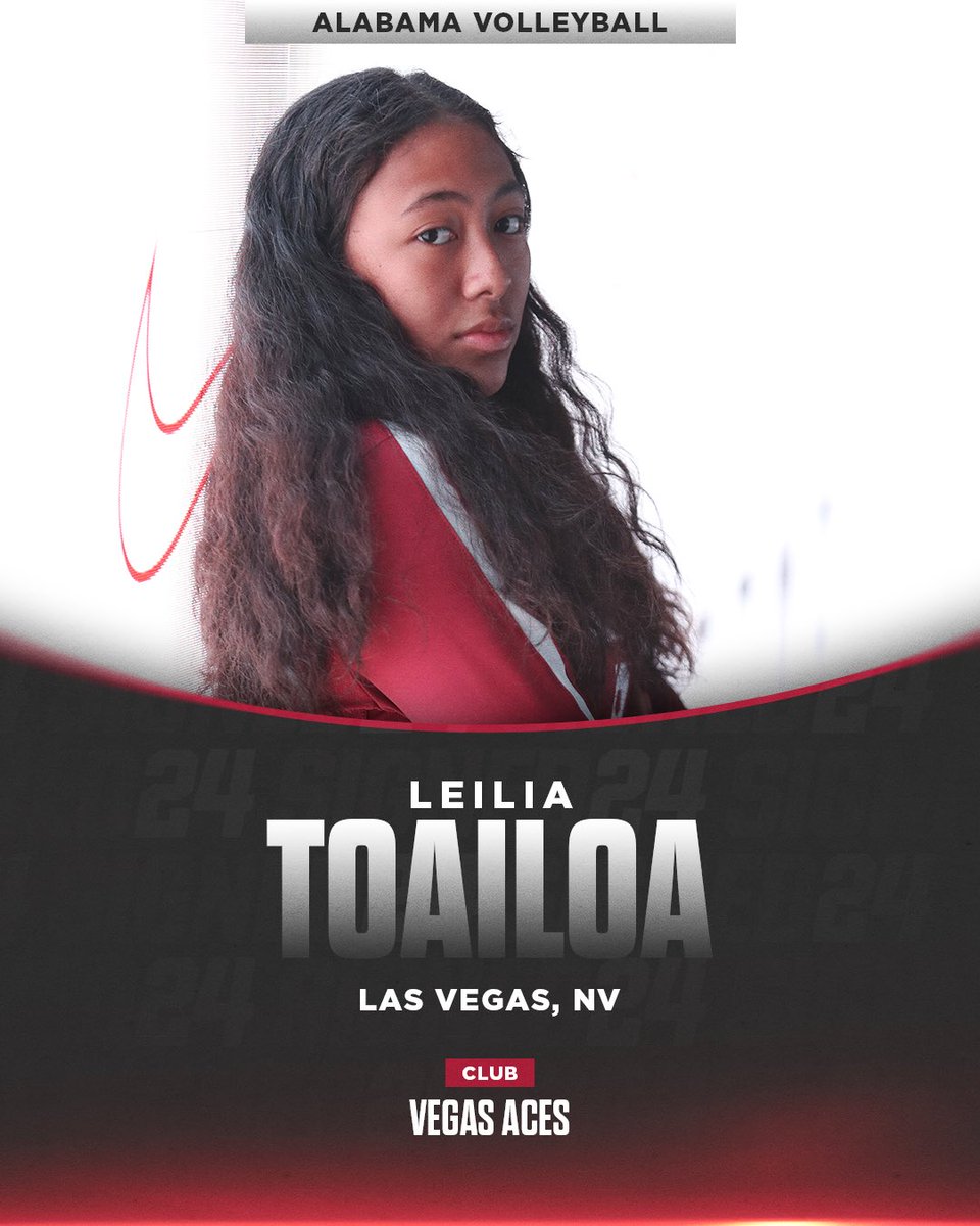 AlabamaVBall's tweet photo. OFFICIAL✍️

Help us welcome Leilia Toailoa to the Alabama Volleyball family!

@LeiAllDayy 

#BamaVB #RollTide https://t.co/OBXRlxUU4Y