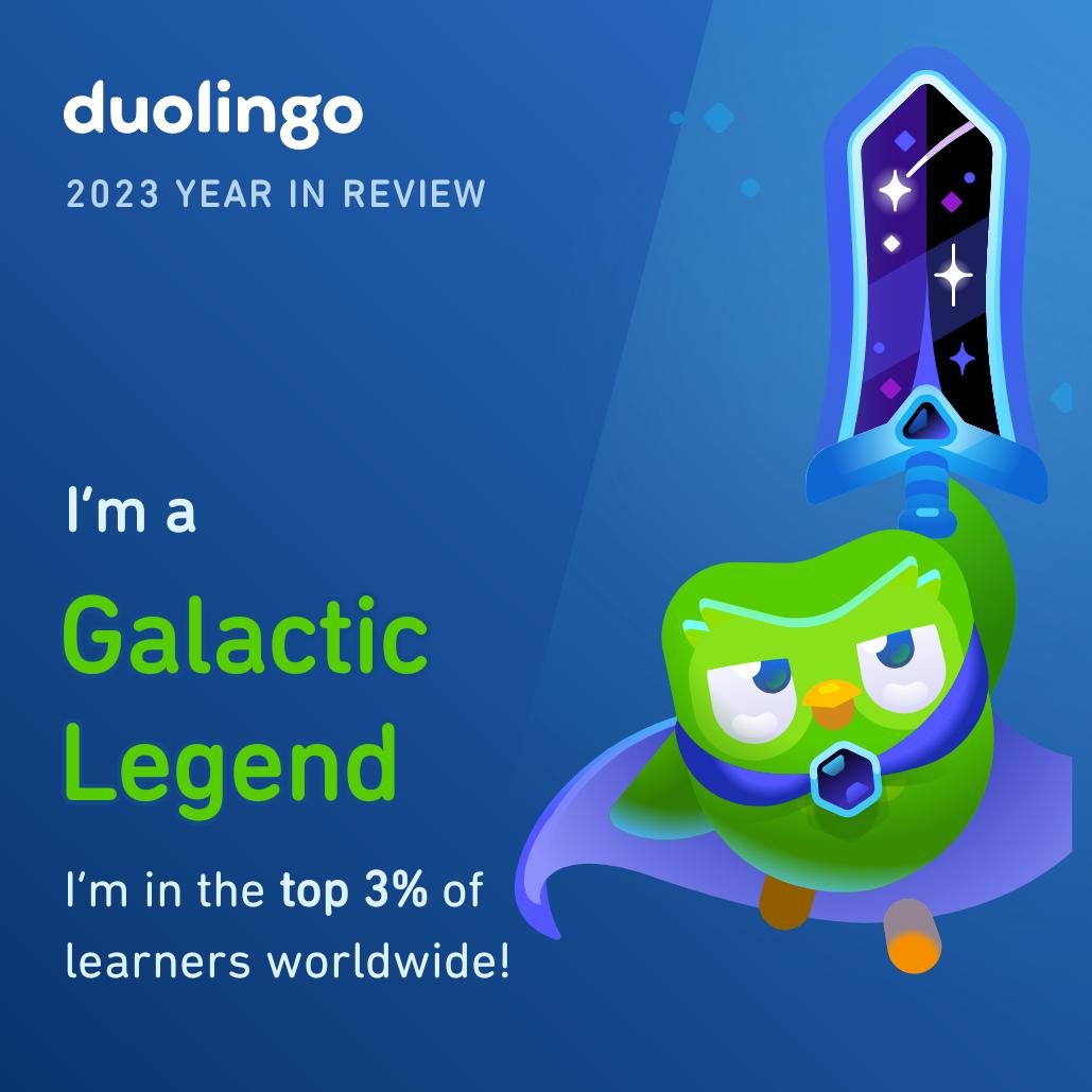 cmstaylor's tweet photo. I’m a Galactic Legend! What’s your Duolingo learner style? #Duolingo365 https://t.co/KPH7SK1BvE