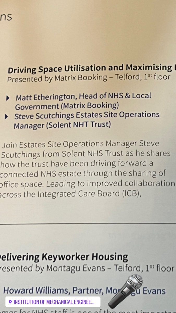 stevescutchings's tweet image. Enjoyed the opportunity to share our story and journey thus far using Matrix Booking.
Thanks to Matt for the invite and sharing the stage and presentation. 
@SolentNHSTrust 
@SolentEstates 
@matrixbooking 
#occupancy #utilisation #roombooking #deskbooking