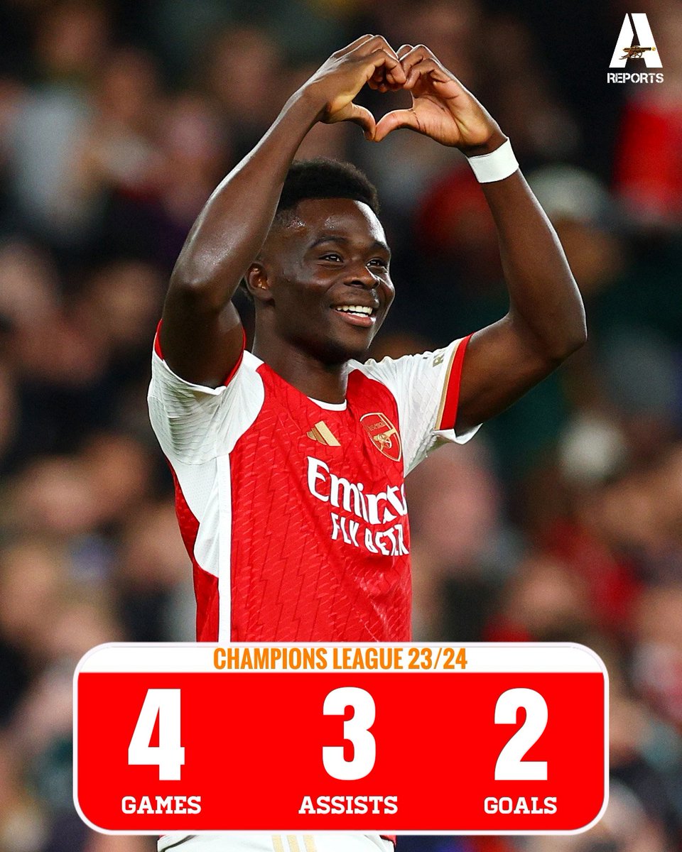 Five goal contributions for Bukayo Saka in Champions League so far.
Incredible!
#ARSSEV #UCL