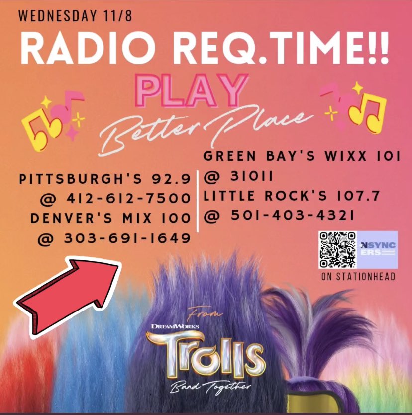 hillymob1's tweet image. 🌟Happy Wednesday NSYNCERS!⭐️

Here’s 2 sets of radio stations that u can text to request #NSYNC_Better_Place !  I did not upload Monday’s batch previously so here u go!  #NSYNC 

@NSYNC @JohnnyWrightWEG @MelindaWEG @daddioraddio @KeithRothschild @RCAPromo @RCARecords @sonymusic