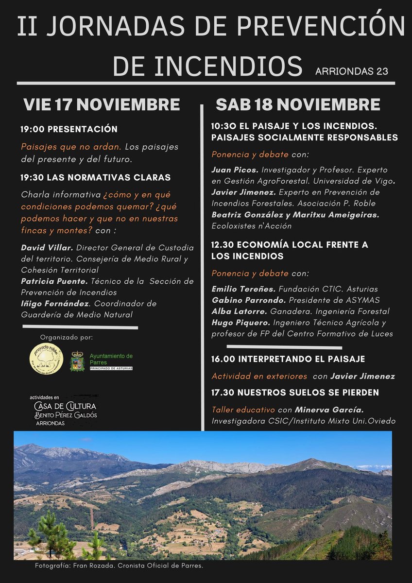 jpicos13's tweet photo. Y luego iré el 17 a Arriondas / Parres / Asturias para las II Jornadas de #Prevención de #Incendios organizadas por #ProyectoRoble https://t.co/ERQ6w1VlAI
