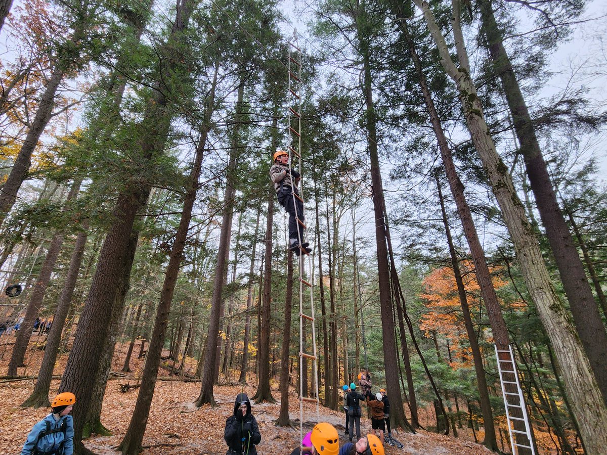 Mr21Churchill's tweet photo. 🫣👏😤🧗‍♀️😄 Taking risks, supporting one another, and persevering! Grade eights had lots of fun stepping out of their comfort zone and climbing to new heights at Adventureworks!  #sccdsb @MrStAmand 🧗‍♀️ https://t.co/8npiP7ulUE