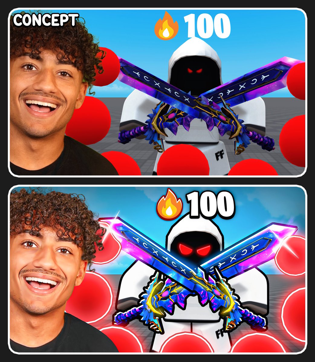 IrfanDesigns's tweet image. Idea vs Final ✍️
Roblox Blade ball thumbnail
#roblox #bladeball #robloxthumbnail