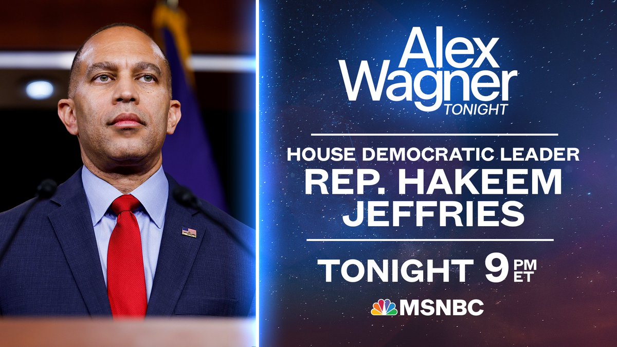 COMING UP: House Democratic Leader @RepJeffries joins @AlexWagner to discuss last night’s election results and what to expect as another government shutdown deadline approaches. Tune in to @WagnerTonight at 9pm ET on @MSNBC.