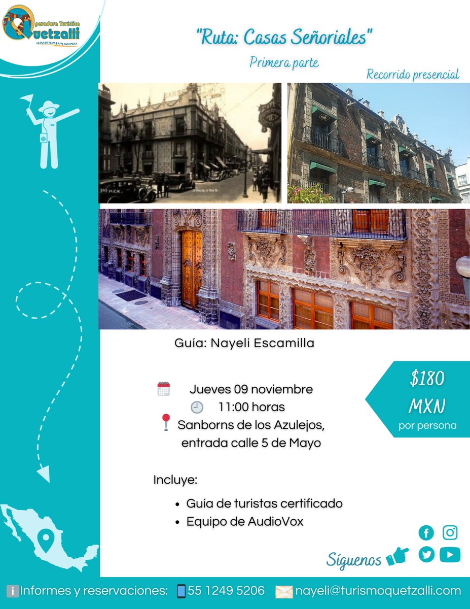 OTQUETZALLI's tweet photo. Es en el #CentroHistórico durante la época del #virreinato, en donde las familias más adineradas construirían sus residencias, verdaderas obras maestras. ¡Acompáñanos! 📸
#CDMX #Historia #Cultura #Arquitectura #Turismo #Presencial #OperadoraQuetzalli #México #Jueves #Noviembre https://t.co/Z6sQjMi4IU