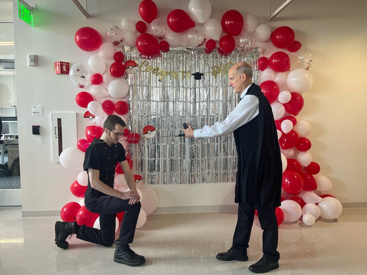 Michael Hasselmo (@hasselmomichael) on Twitter photo Congratulations for an outstanding PhD defense by Dr. L. Kelton Wilmerding <a href="/means2anEngram/">KeltonWilmerding</a> about his dissertation work with me and <a href="/okaysteve/">Steve Ramirez</a>! Kelton is a Renaissance Fair fan, so he requested a dubbing ceremony with his own sword. Congratulations for an outstanding PhD defense by Dr. L. Kelton Wilmerding <a href="/means2anEngram/">KeltonWilmerding</a> about his dissertation work with me and <a href="/okaysteve/">Steve Ramirez</a>! Kelton is a Renaissance Fair fan, so he requested a dubbing ceremony with his own sword.